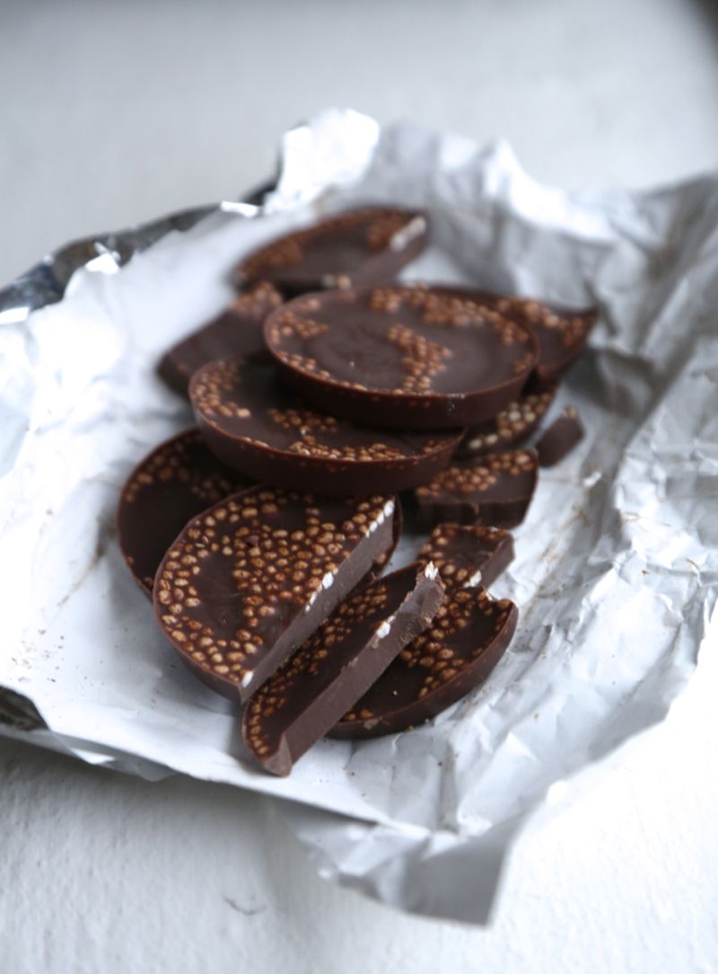 Hjemmelavet sukkerfri laktosefri chokolade poppet quinoa sund3