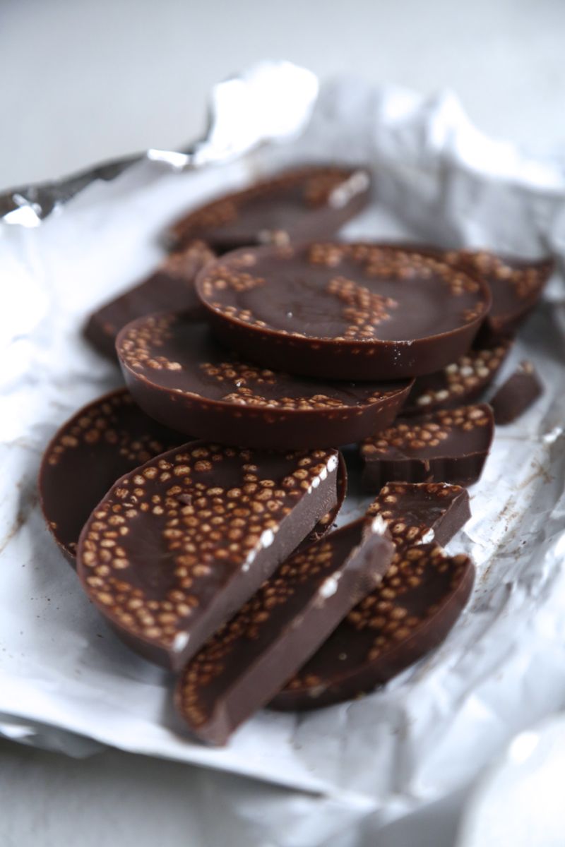 Hjemmelavet sukkerfri laktosefri chokolade poppet quinoa sund2